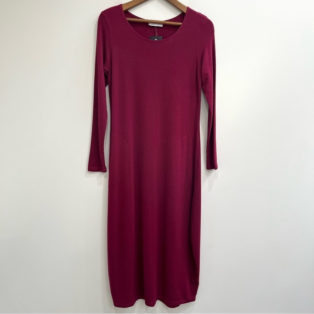 Bryn Walker Philippa Jersey Stretch Long Sleeve Maxi Lagenlook Lantern Dress